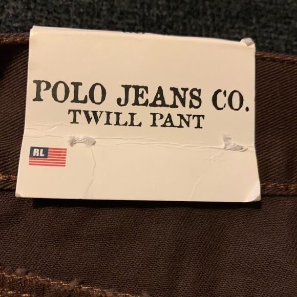 NWT Polo Jeans  Company Twill Pants Brown Size 6x30 - Picture 3 of 4